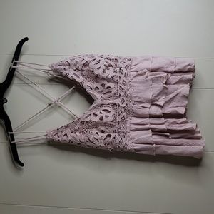 Chelsea & Violet Pink Lace Tank Top